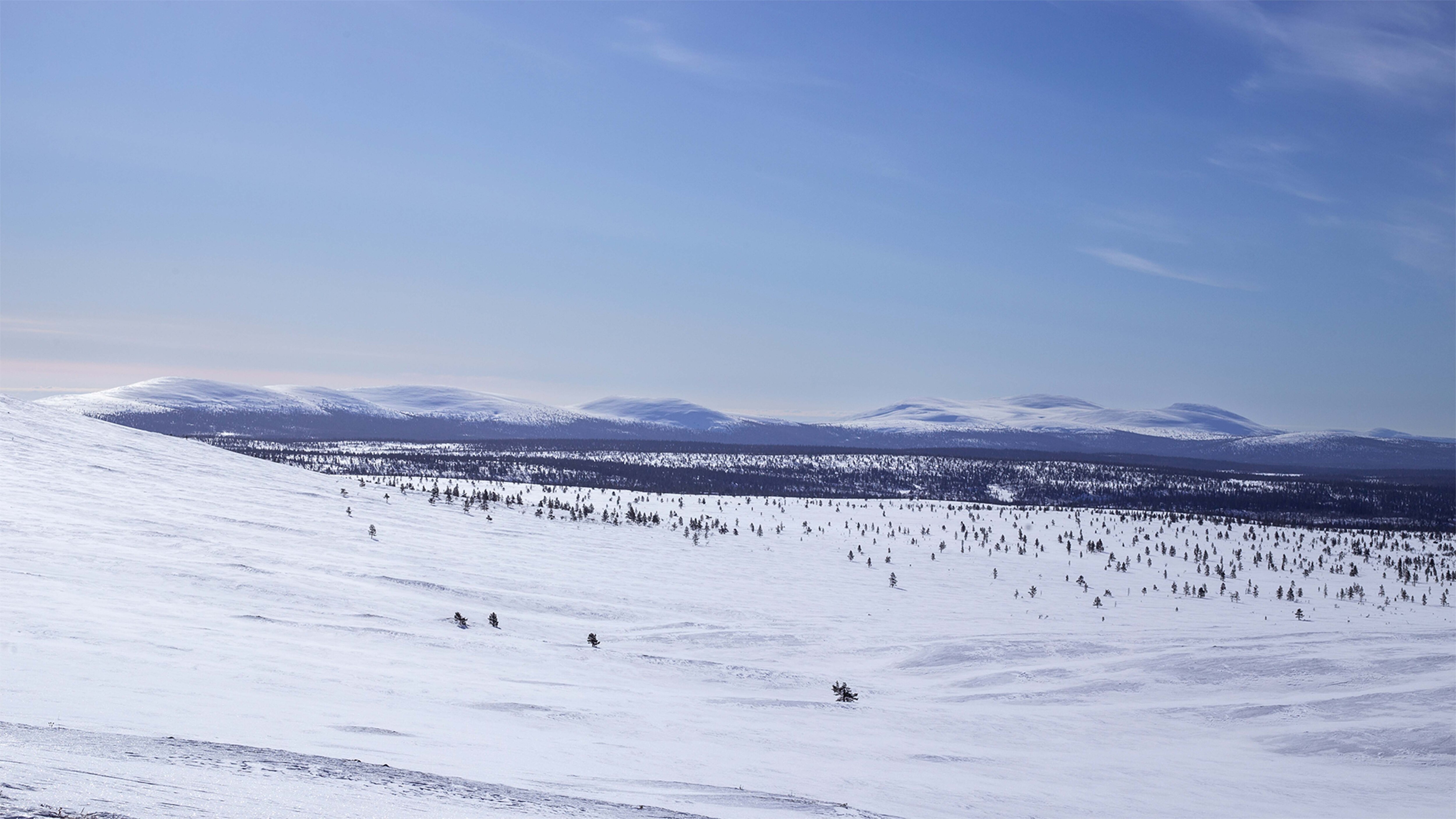 Winter landscape at Fell Lapland