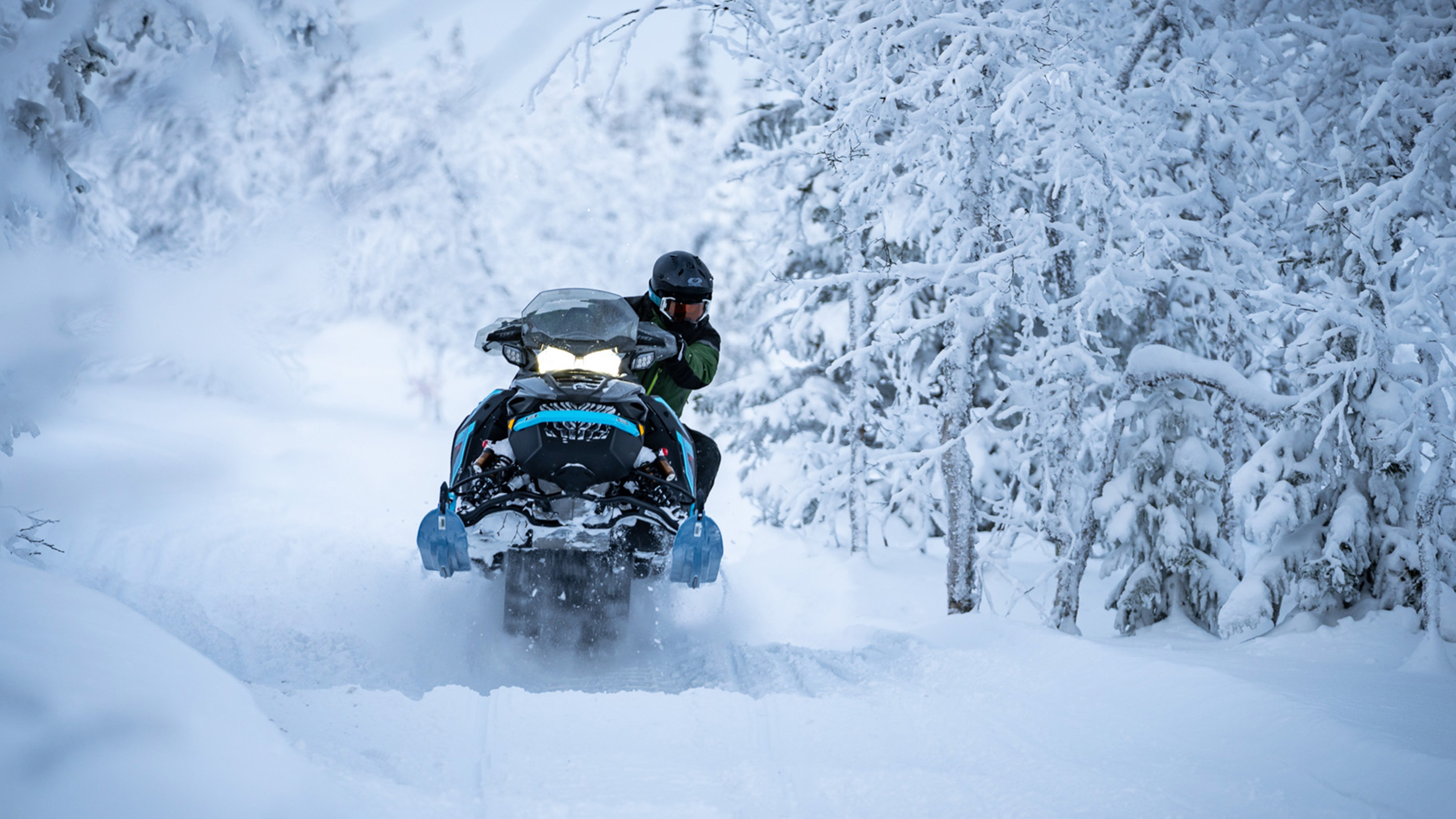 snöskoter från sidan