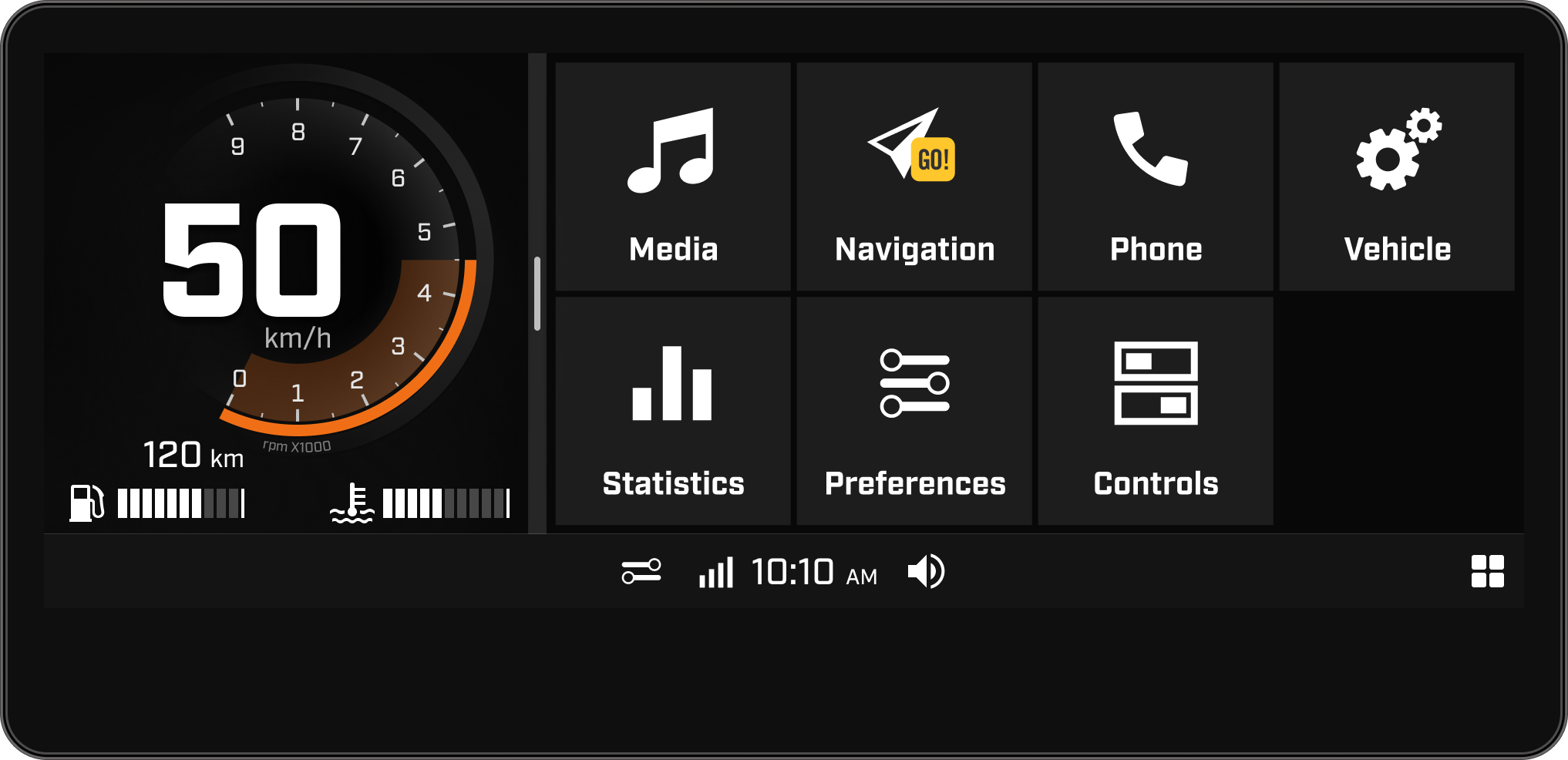 Hub of the Lynx Shredder snowmobile touchscreen display