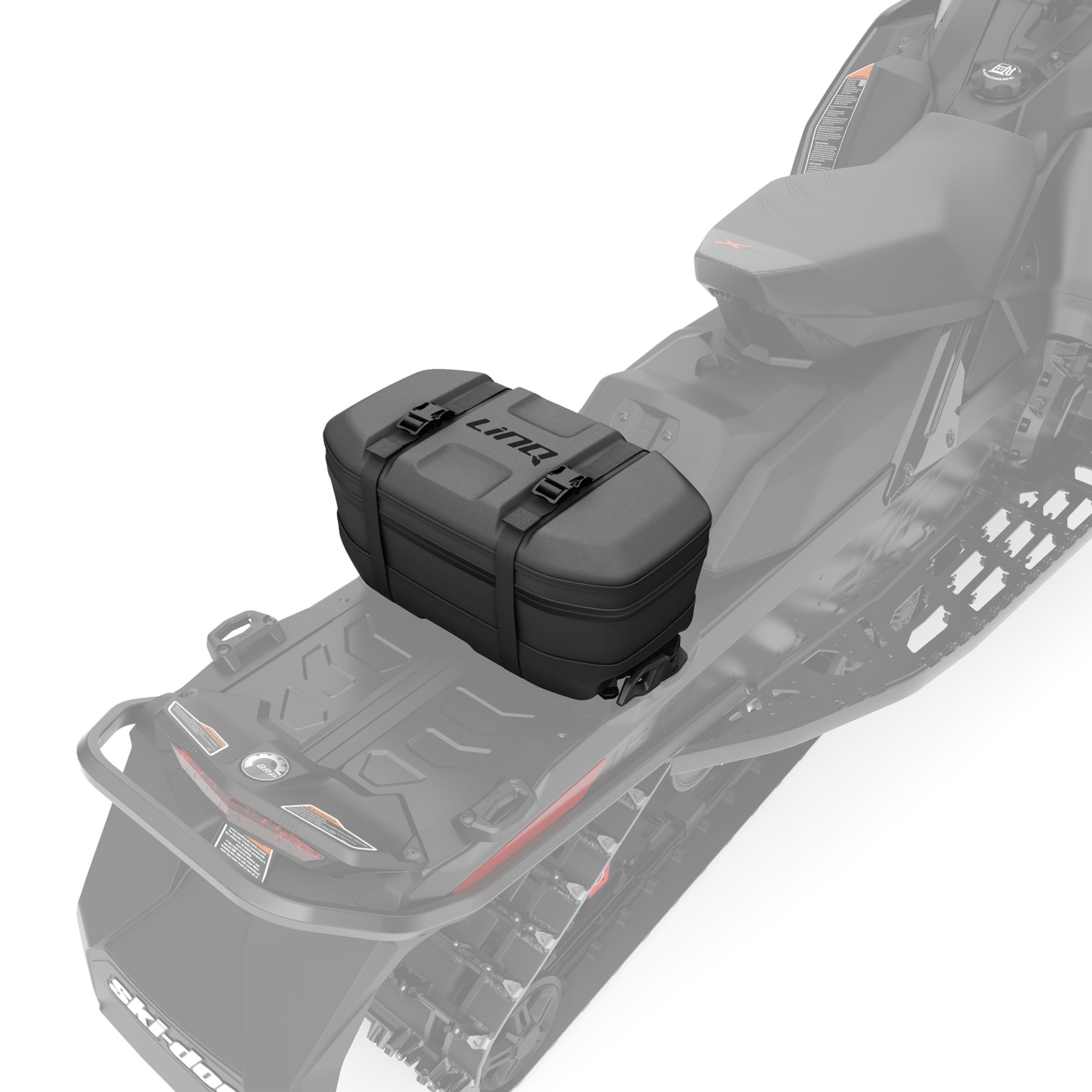 LinQ expandable tunnel bag for Lynx snowmobile.